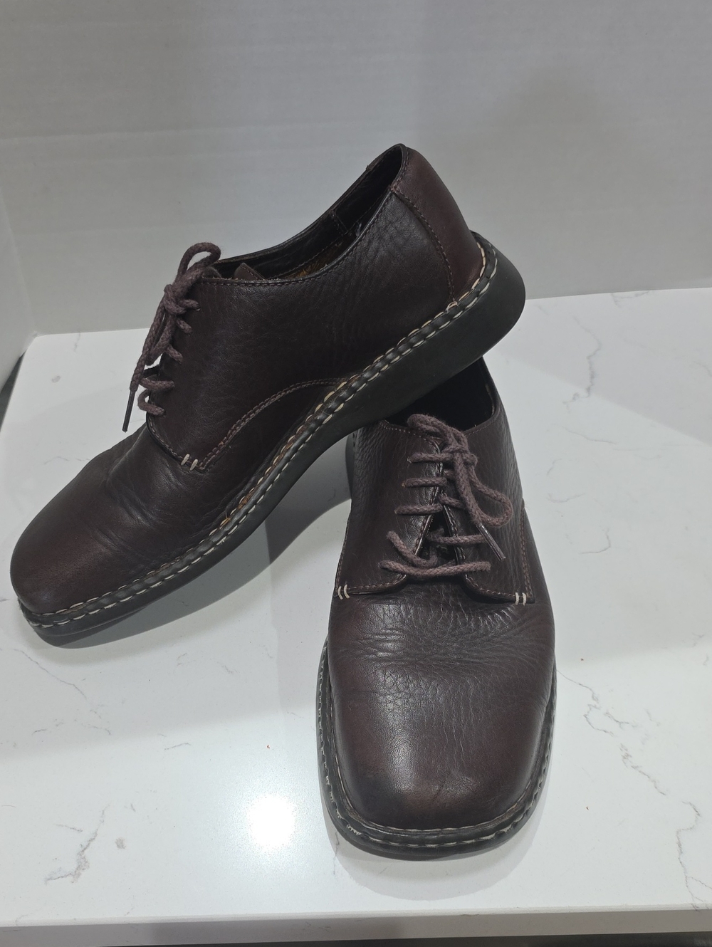Born Men's Casual Lace-Up Leather Shoes in Dark Brown Size 10 W